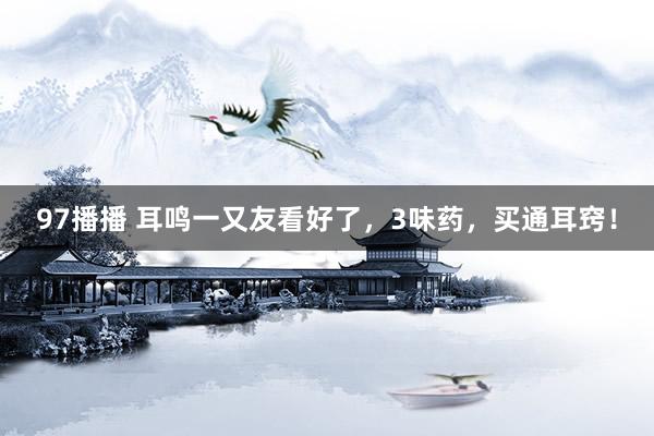 97播播 耳鸣一又友看好了，3味药，买通耳窍！
