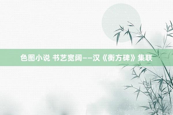 色图小说 书艺宽阔——汉《衡方碑》集联