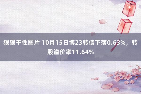 狠狠干性图片 10月15日博23转债下落0.63%,转股溢价率11.64%