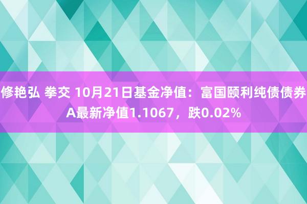 修艳弘 拳交 10月21日基金净值：富国颐利纯债债券A最新净值1.1067，跌0.02%