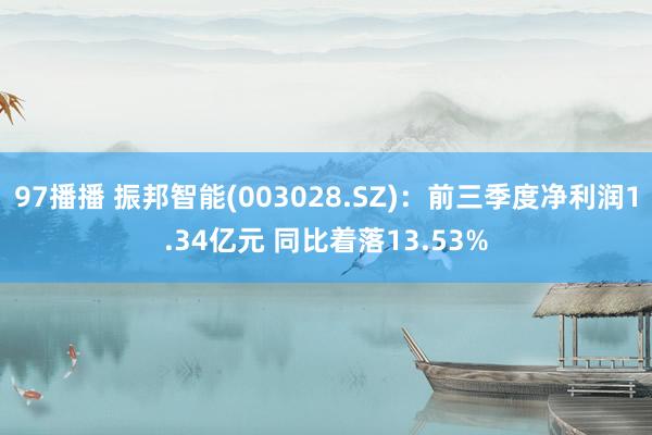 97播播 振邦智能(003028.SZ)：前三季度净利润1.34亿元 同比着落13.53%