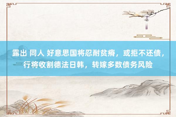 露出 同人 好意思国将忍耐贫瘠，或拒不还债，行将收割德法日韩，转嫁多数债务风险