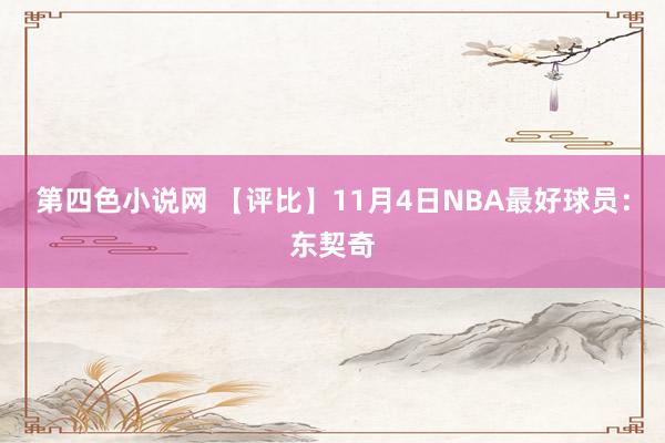 第四色小说网 【评比】11月4日NBA最好球员:东契奇