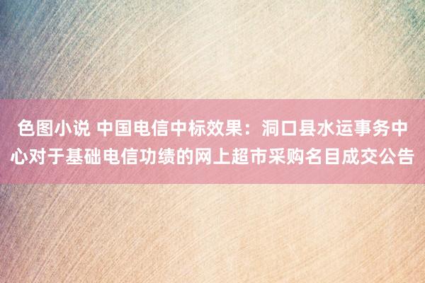 色图小说 中国电信中标效果：洞口县水运事务中心对于基础电信功绩的网上超市采购名目成交公告