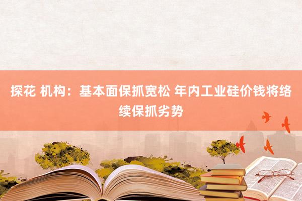 探花 机构：基本面保抓宽松 年内工业硅价钱将络续保抓劣势