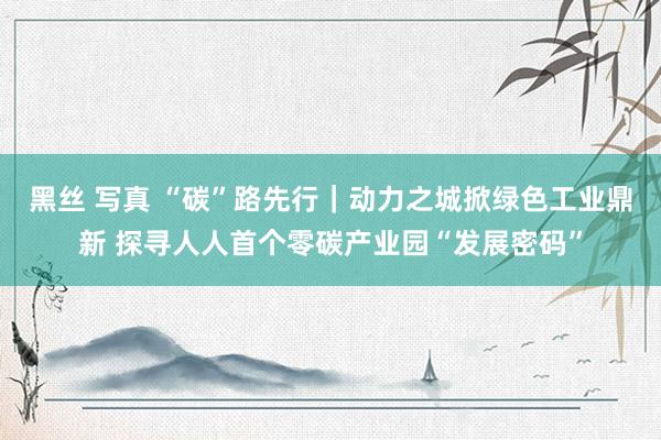 黑丝 写真 “碳”路先行｜动力之城掀绿色工业鼎新 探寻人人首个零碳产业园“发展密码”