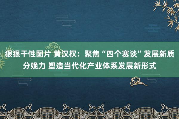 狠狠干性图片 黄汉权：聚焦“四个赛谈”发展新质分娩力 塑造当代化产业体系发展新形式