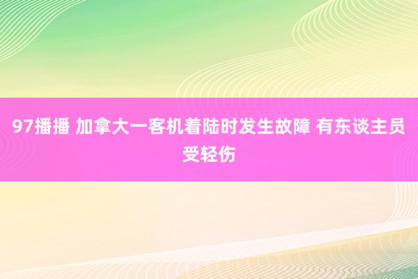 97播播 加拿大一客机着陆时发生故障 有东谈主员受轻伤
