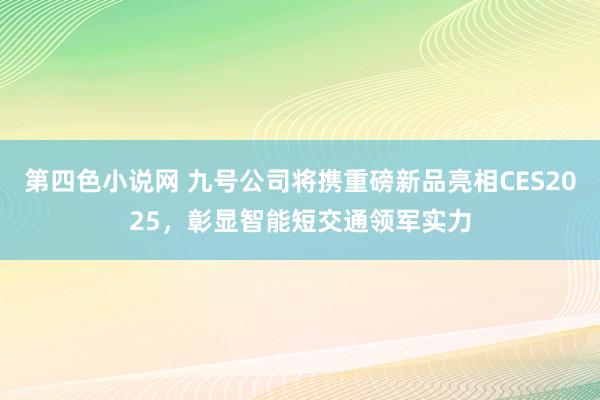 第四色小说网 九号公司将携重磅新品亮相CES2025，彰显智能短交通领军实力
