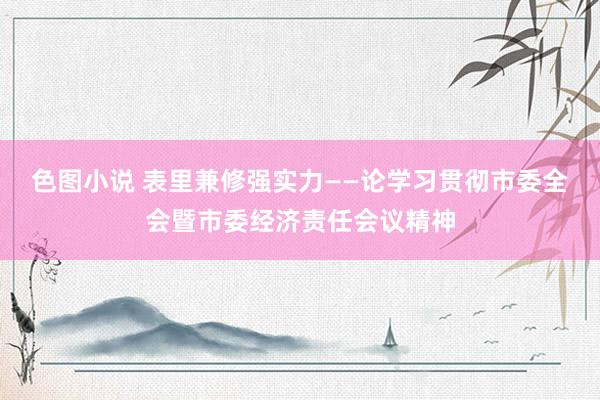 色图小说 表里兼修强实力——论学习贯彻市委全会暨市委经济责任会议精神