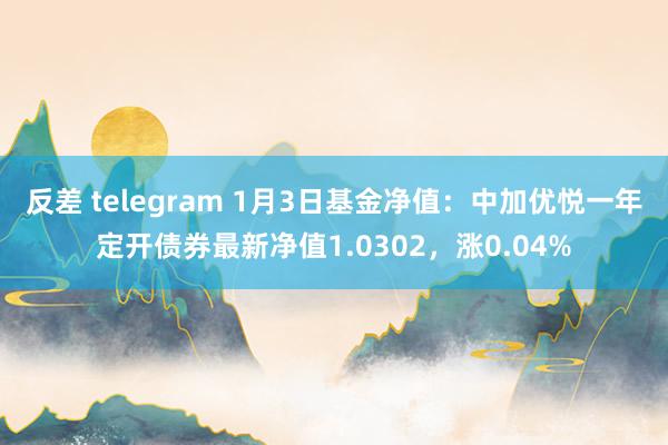 反差 telegram 1月3日基金净值：中加优悦一年定开债券最新净值1.0302，涨0.04%