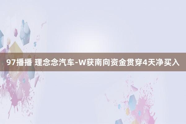 97播播 理念念汽车-W获南向资金贯穿4天净买入