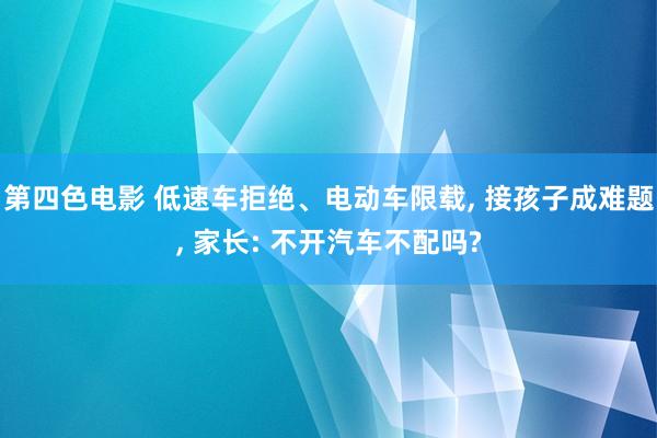 第四色电影 低速车拒绝、电动车限载， 接孩子成难题， 家长: 不开汽车不配吗?
