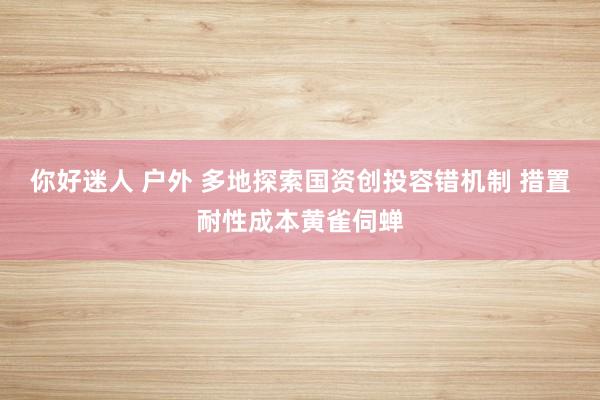 你好迷人 户外 多地探索国资创投容错机制 措置耐性成本黄雀伺蝉