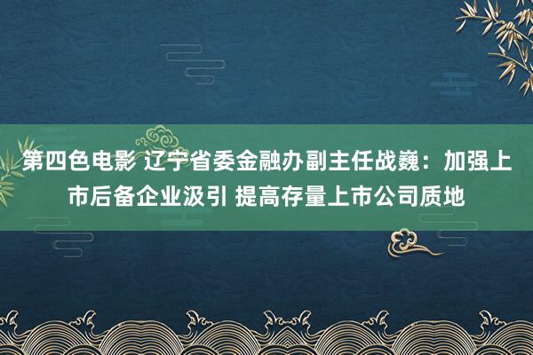 第四色电影 辽宁省委金融办副主任战巍：加强上市后备企业汲引 提高存量上市公司质地
