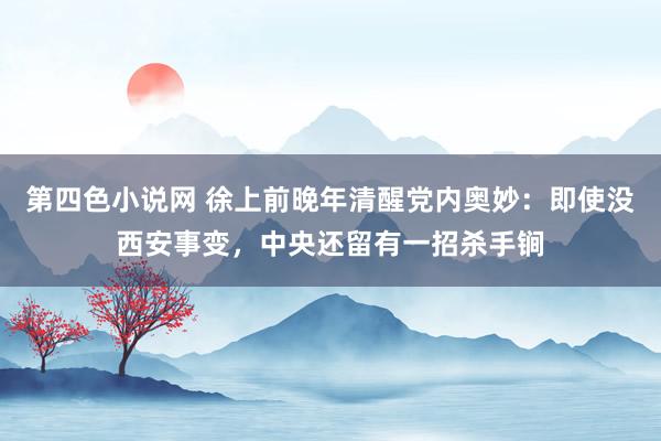 第四色小说网 徐上前晚年清醒党内奥妙：即使没西安事变，中央还留有一招杀手锏