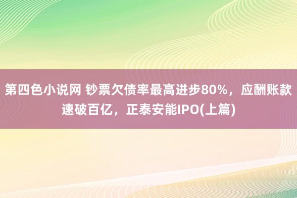 第四色小说网 钞票欠债率最高进步80%，应酬账款速破百亿，正泰安能IPO(上篇)