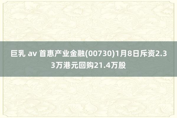 巨乳 av 首惠产业金融(00730)1月8日斥资2.33万港元回购21.4万股