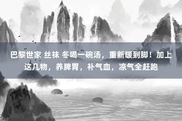 巴黎世家 丝袜 冬喝一碗汤，重新暖到脚！加上这几物，养脾胃，补气血，凉气全赶跑