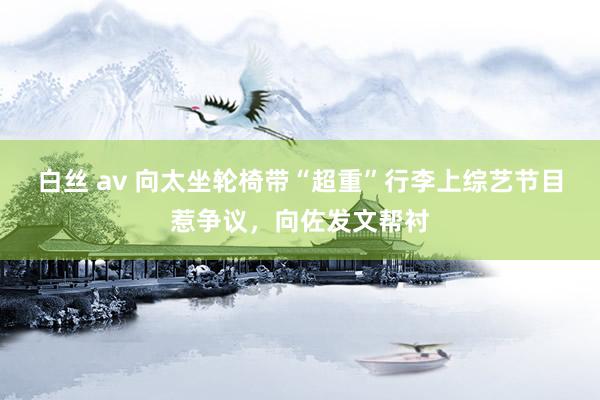 白丝 av 向太坐轮椅带“超重”行李上综艺节目惹争议，向佐发文帮衬