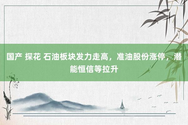 国产 探花 石油板块发力走高，准油股份涨停，潜能恒信等拉升
