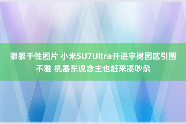 狠狠干性图片 小米SU7Ultra开进宇树园区引围不雅 机器东说念主也赶来凑吵杂