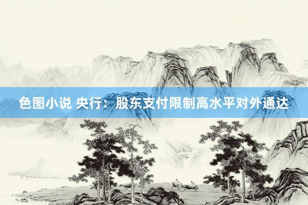 色图小说 央行：股东支付限制高水平对外通达