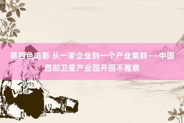 第四色电影 从一家企业到一个产业集群——中国西部卫星产业园开园不雅察
