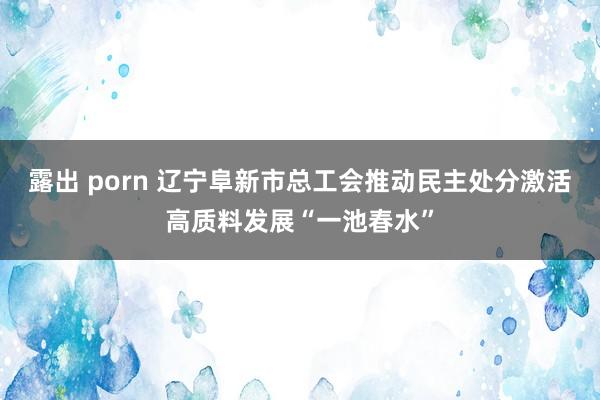 露出 porn 辽宁阜新市总工会推动民主处分激活高质料发展“一池春水”
