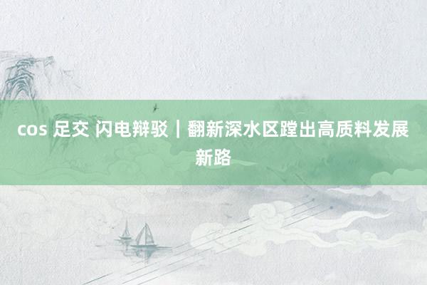 cos 足交 闪电辩驳｜翻新深水区蹚出高质料发展新路