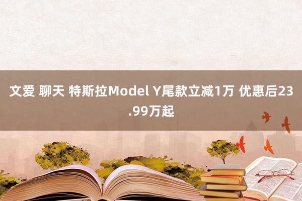 文爱 聊天 特斯拉Model Y尾款立减1万 优惠后23.99万起