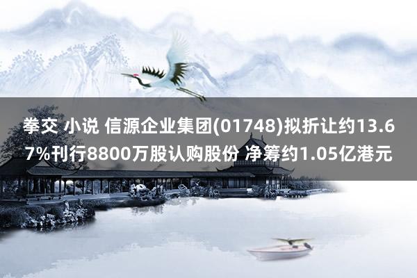 拳交 小说 信源企业集团(01748)拟折让约13.67%刊行8800万股认购股份 净筹约1.05亿港元