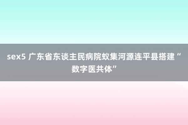 sex5 广东省东谈主民病院蚁集河源连平县搭建“数字医共体”