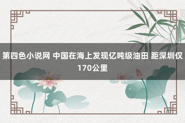 第四色小说网 中国在海上发现亿吨级油田 距深圳仅170公里