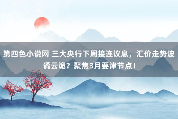 第四色小说网 三大央行下周接连议息，汇价走势波谲云诡？聚焦3月要津节点！