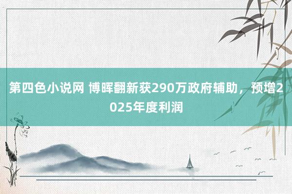 第四色小说网 博晖翻新获290万政府辅助，预增2025年度利润