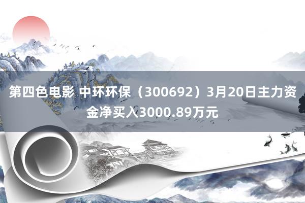 第四色电影 中环环保（300692）3月20日主力资金净买入3000.89万元