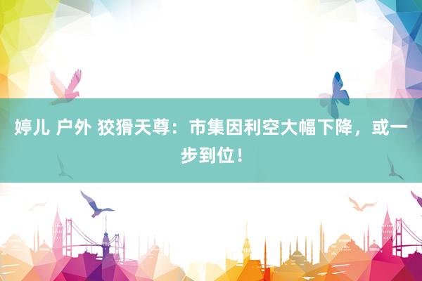 婷儿 户外 狡猾天尊：市集因利空大幅下降，或一步到位！