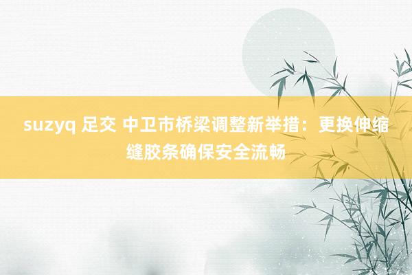 suzyq 足交 中卫市桥梁调整新举措：更换伸缩缝胶条确保安全流畅