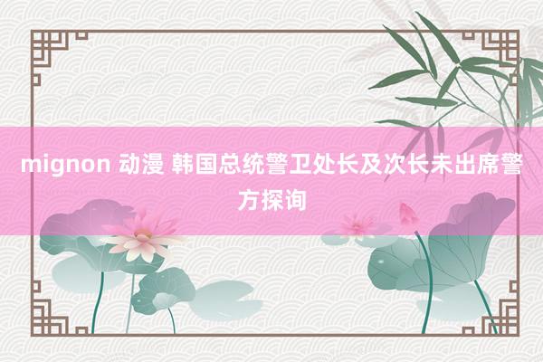 mignon 动漫 韩国总统警卫处长及次长未出席警方探询