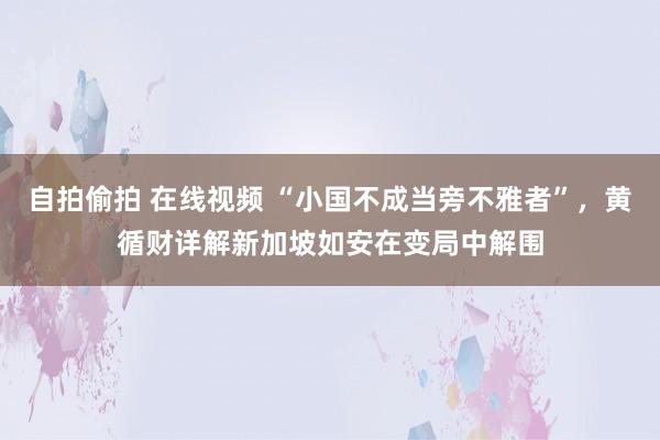 自拍偷拍 在线视频 “小国不成当旁不雅者”，黄循财详解新加坡如安在变局中解围