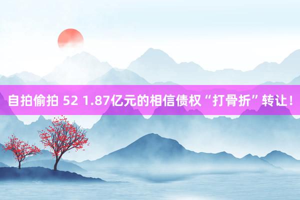自拍偷拍 52 1.87亿元的相信债权“打骨折”转让！