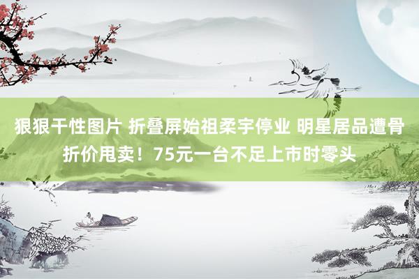狠狠干性图片 折叠屏始祖柔宇停业 明星居品遭骨折价甩卖！75元一台不足上市时零头