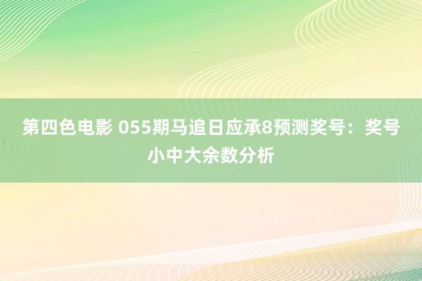 第四色电影 055期马追日应承8预测奖号：奖号小中大余数分析