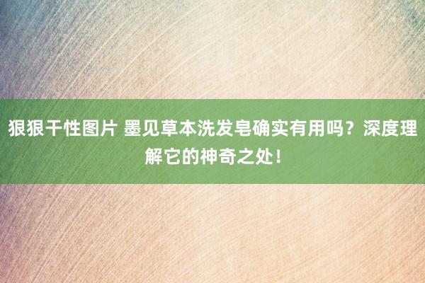 狠狠干性图片 墨见草本洗发皂确实有用吗？深度理解它的神奇之处！