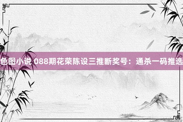 色图小说 088期花荣陈设三推断奖号：通杀一码推选